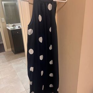 Mud Pie Navy and White Polka Dot Maxi Dress